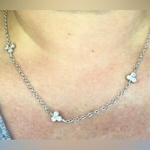 Judith Ripka Sterling Silver Diamonique Necklace 18”